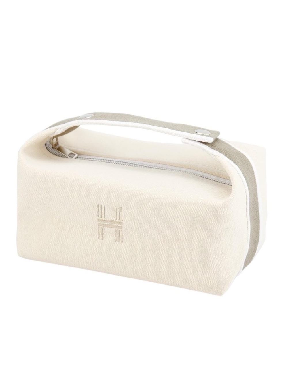 Canvas Handle Cosmetic Case in Cream